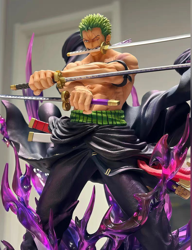 JT One Piece Sky‑Painted Explosive Aura Zoro GK Figure 34CM Exclusive Limited In‑Stock Statue