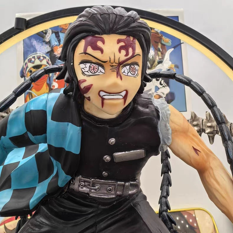 Demon Slayer Kimetsu No Yaiba Tanjiro Kamado Battle Scene GK Figure 24CM Matte Finish In‑Stock Statue Gift