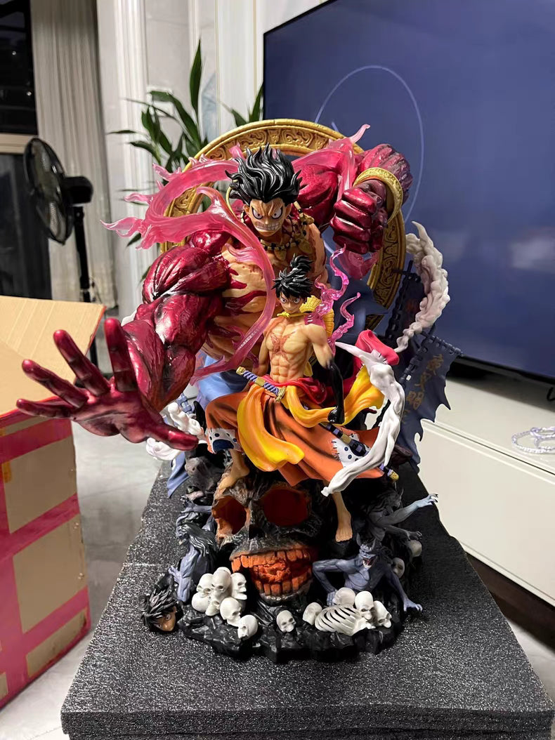 One Piece Shifengshe Wano Country Windflow Phantom Buddha Fist Luffy 48CM Light‑Up Base GK Statue Limited Edition In‑Stock