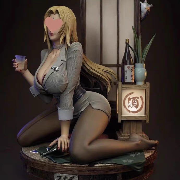 Naruto Drunken Tsunade JK Ver. Scene GK Figure 42CM Full‑Paint In‑Stock Desk Statue Gift