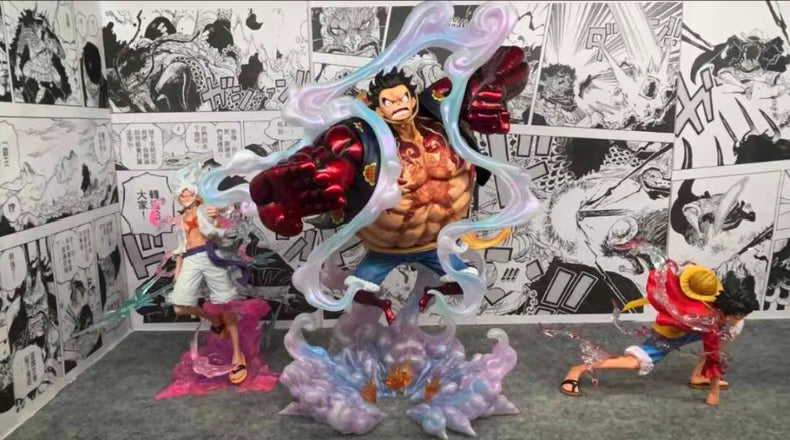 One Piece JT Dream Gear 4 Luffy GK Figure 38CM Colorful Light Effect Base Matte Finish In‑Stock Statue