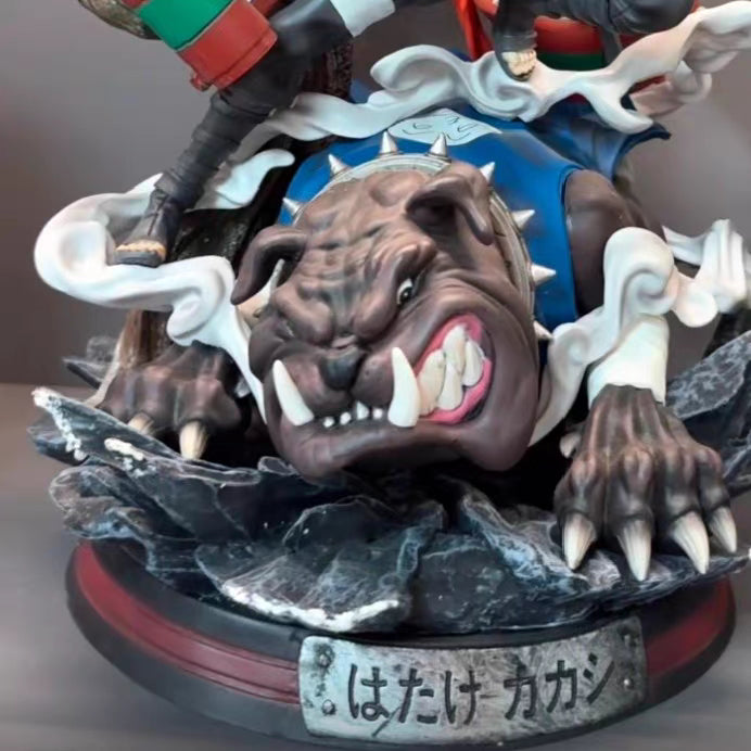 Naruto ANBU Kakashi With Sharingan & Summon Dogs KOL GK Figure 40CM Engraved Base Full Paint In‑Stock Statue