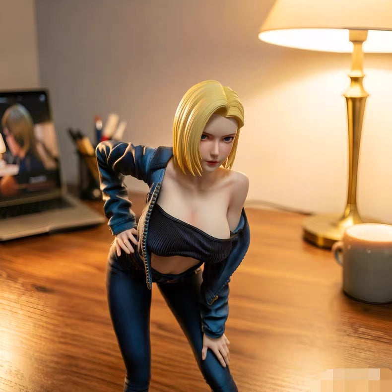 Dragon Ball Pink Butterfly Android 18 GK Figure 40CM With Base In‑Stock Desk Statue Gift