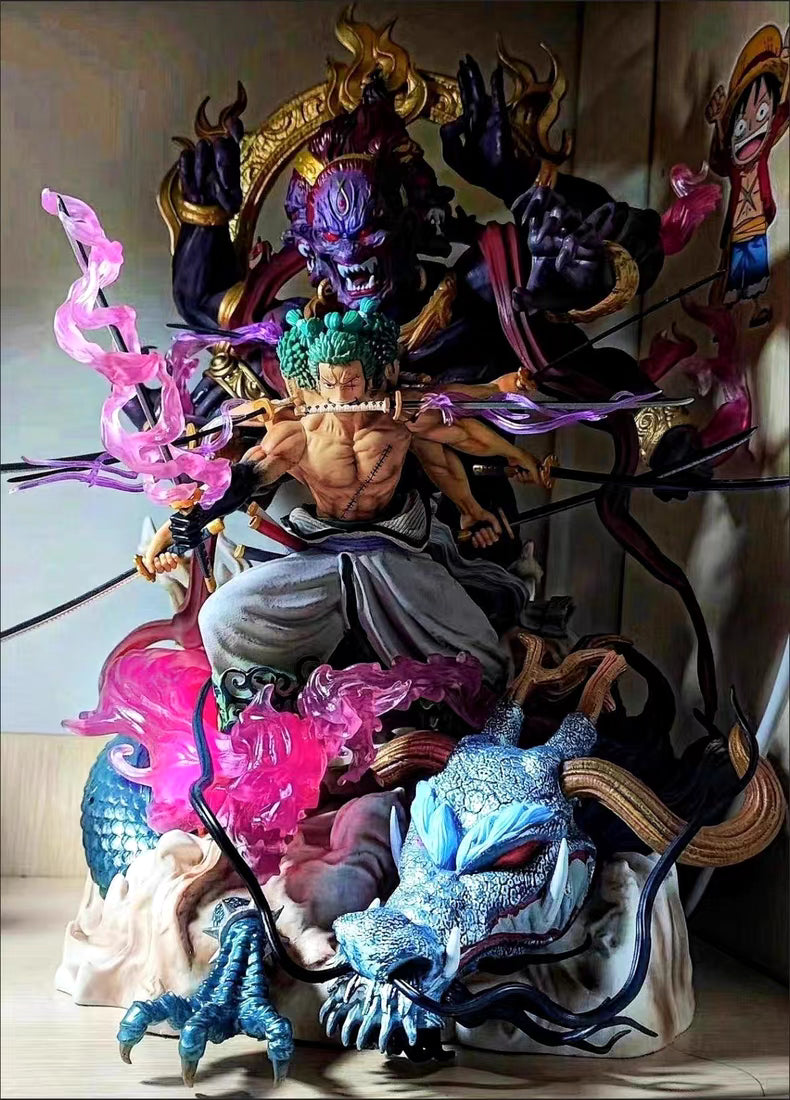 MRJ One Piece Nine‑Sword Style Asura Zoro GK Figure 52CM Wano Country Large In‑Stock Model