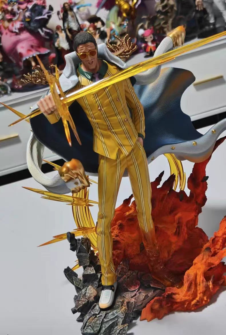 One Piece LZ Kizaru S+ High Grade GK Figure 32CM Light‑Up Effect Parts Matte Full Paint In‑Stock Collectible Statue