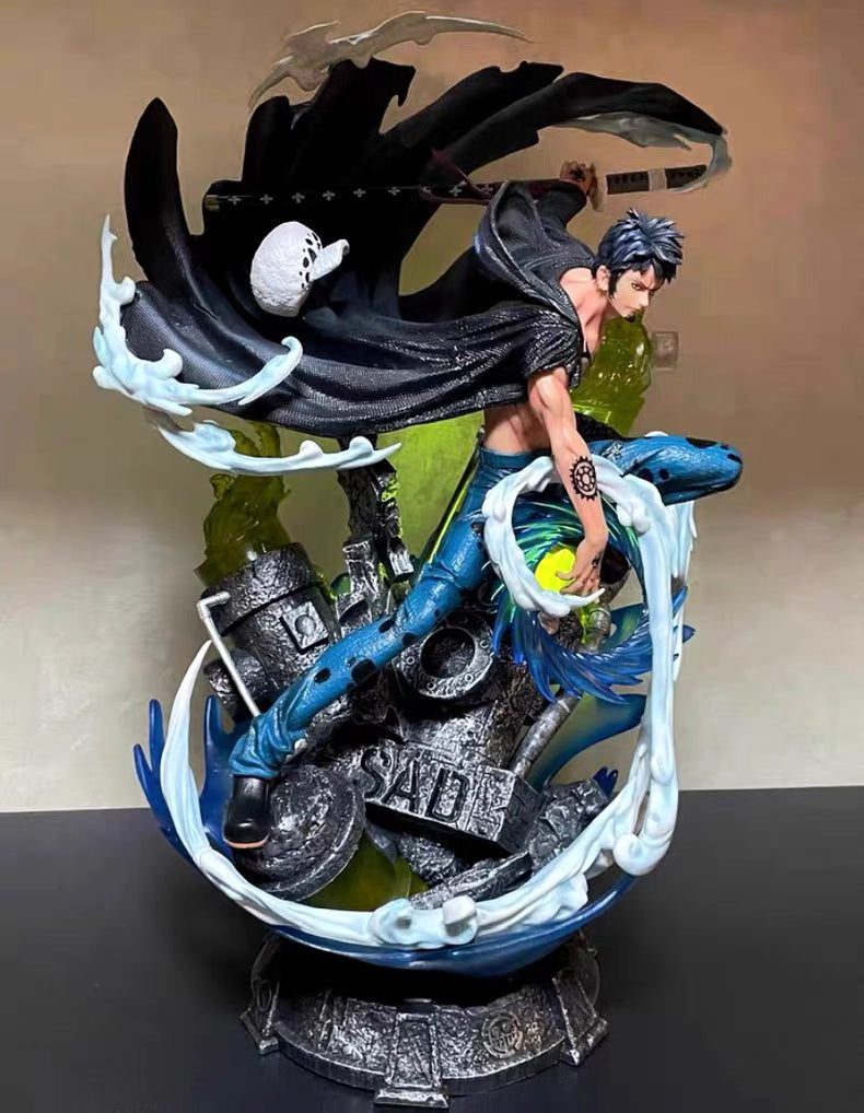 One Piece WANXI Trafalgar Law Limited Edition GK Figure 34CM Light‑Up Effect Parts In‑Stock Statue