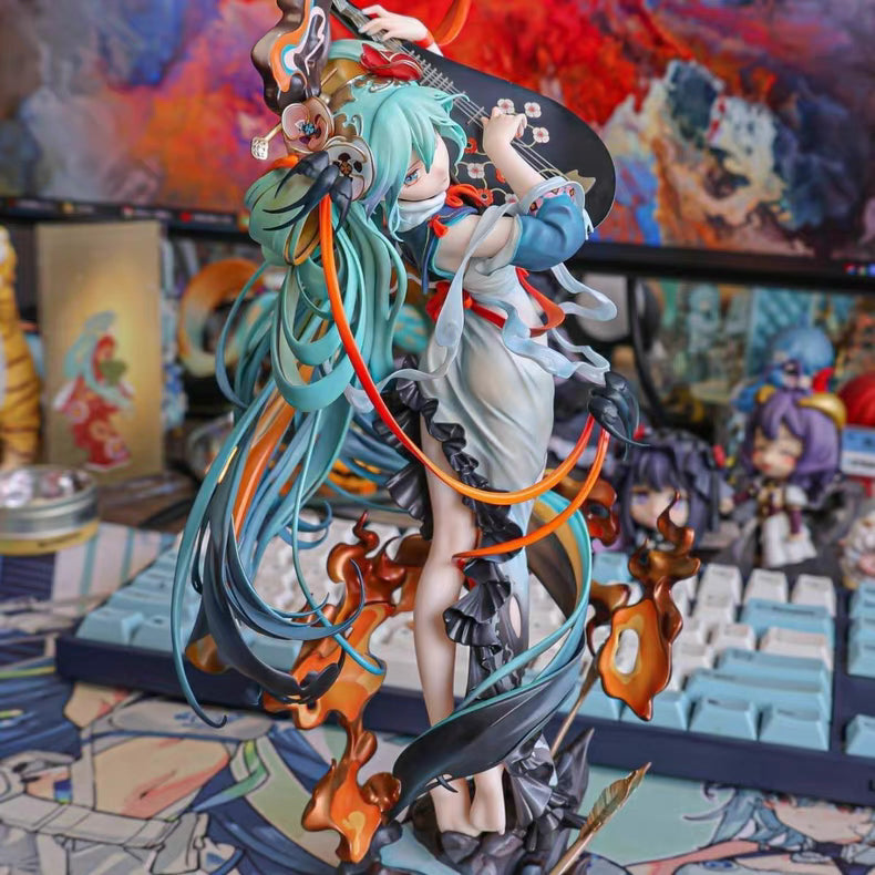 Hatsune Miku Chinese Style Pipa Ten‑Sided Ambush GK Figure 30CM In‑Stock Collectible Statue Gift
