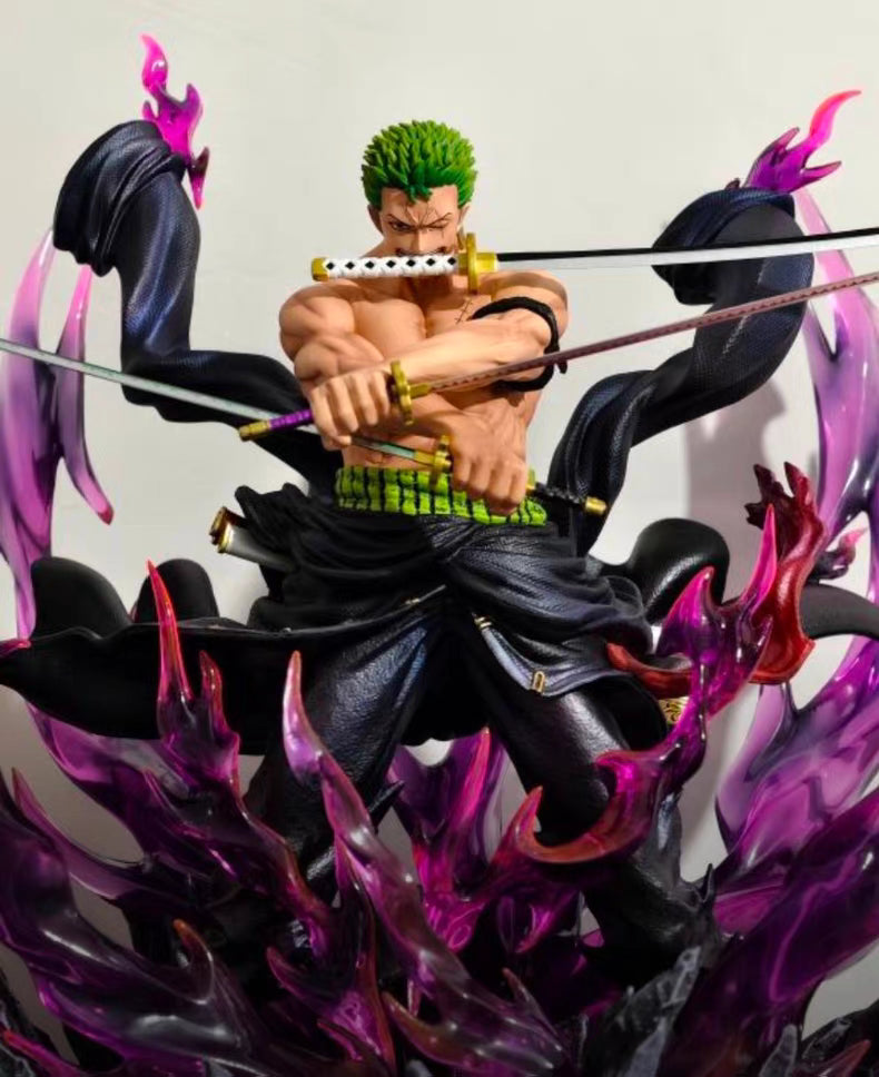 JT One Piece Sky‑Painted Explosive Aura Zoro GK Figure 34CM Exclusive Limited In‑Stock Statue
