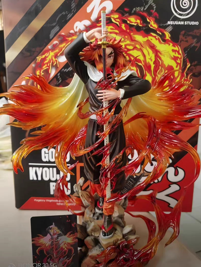 Demon Slayer Kyojuro Rengoku Flame Pillar Limited GK Figure 30CM In‑Stock Statue