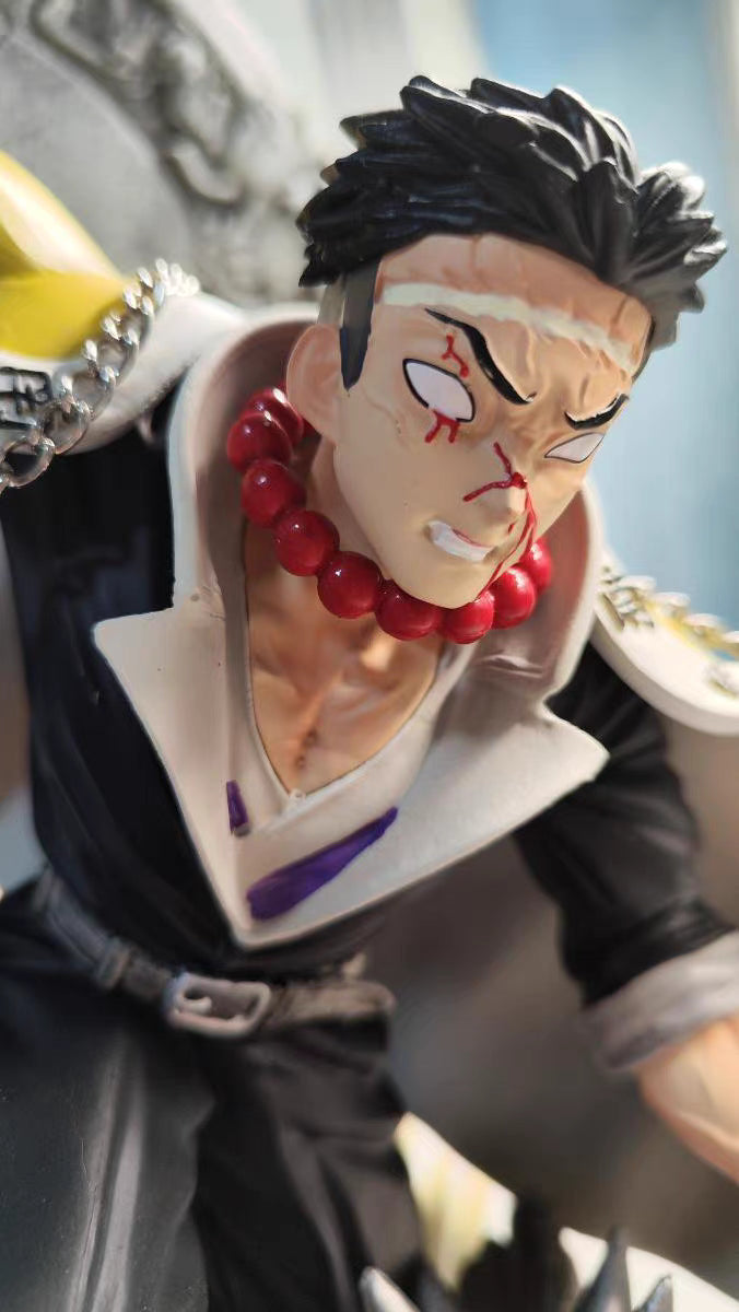 Demon Slayer Simple Carving Gyomei Himejima GK Figure 41CM Double Head Sculpt Light-Up In‑Stock Collectible Statue