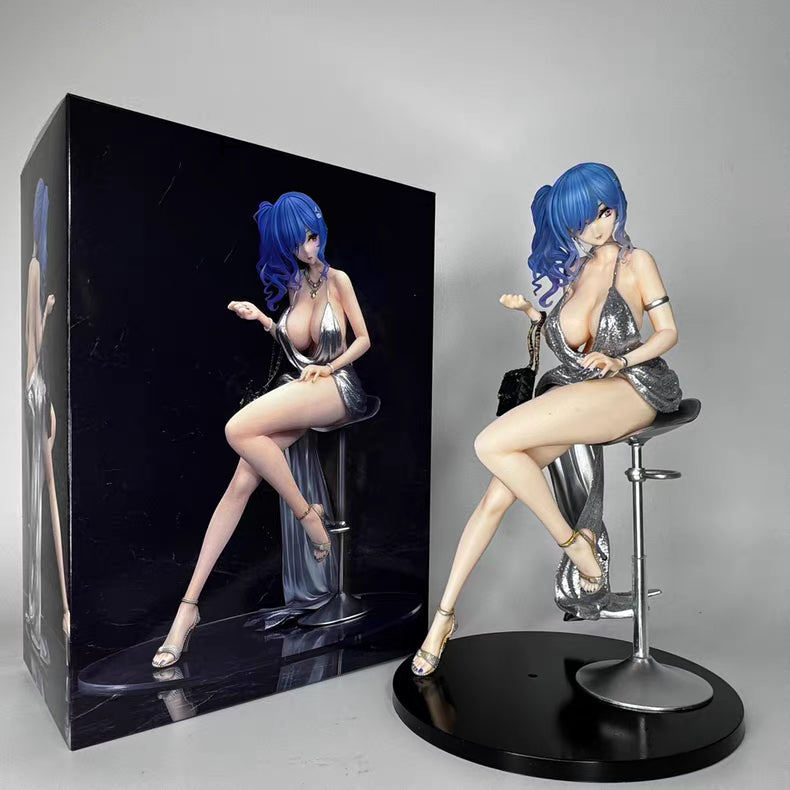 Azur Lane St. Louis Sitting Dress S+ Full Paint GK Figure 24CM Light‑Transparent Hair In‑Stock Statue