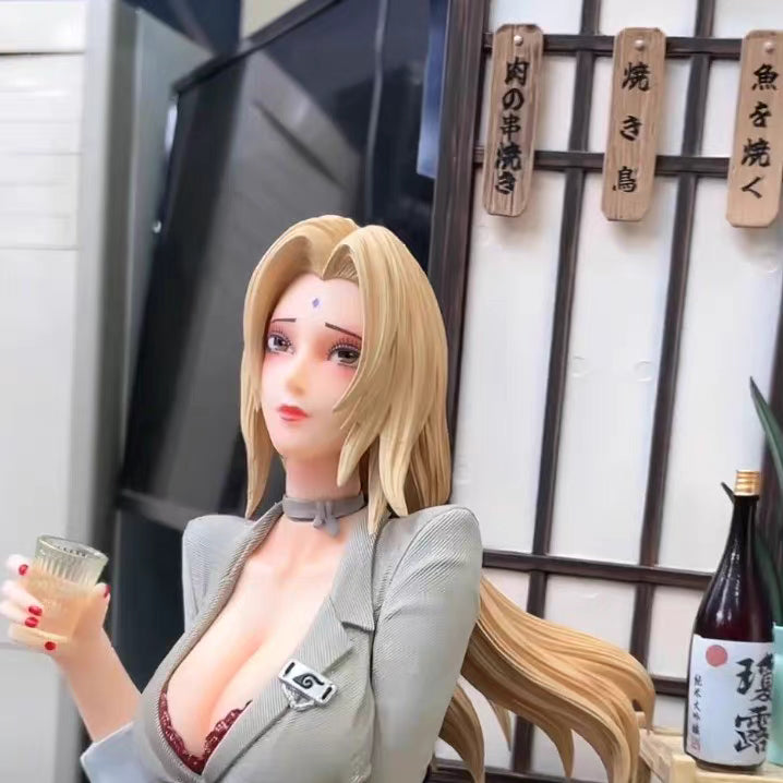 Naruto Drunken Tsunade JK Ver. Scene GK Figure 42CM Full‑Paint In‑Stock Desk Statue Gift