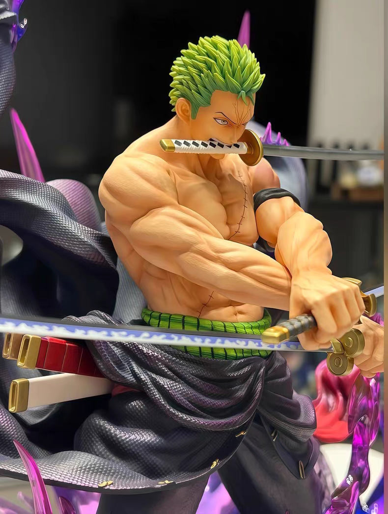 JT One Piece Sky‑Painted Explosive Aura Zoro GK Figure 34CM Exclusive Limited In‑Stock Statue