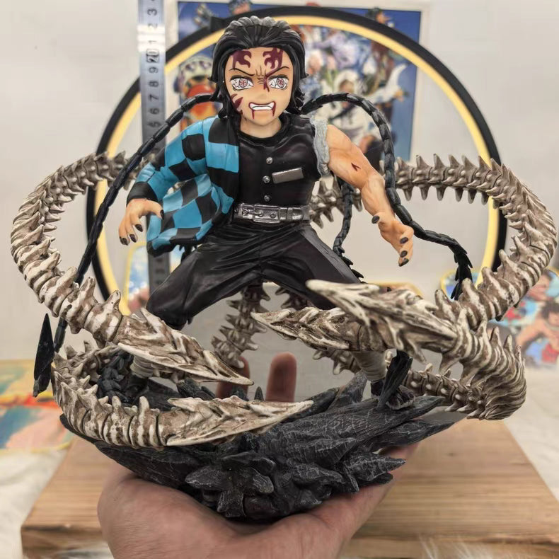 Demon Slayer Kimetsu No Yaiba Tanjiro Kamado Battle Scene GK Figure 24CM Matte Finish In‑Stock Statue Gift